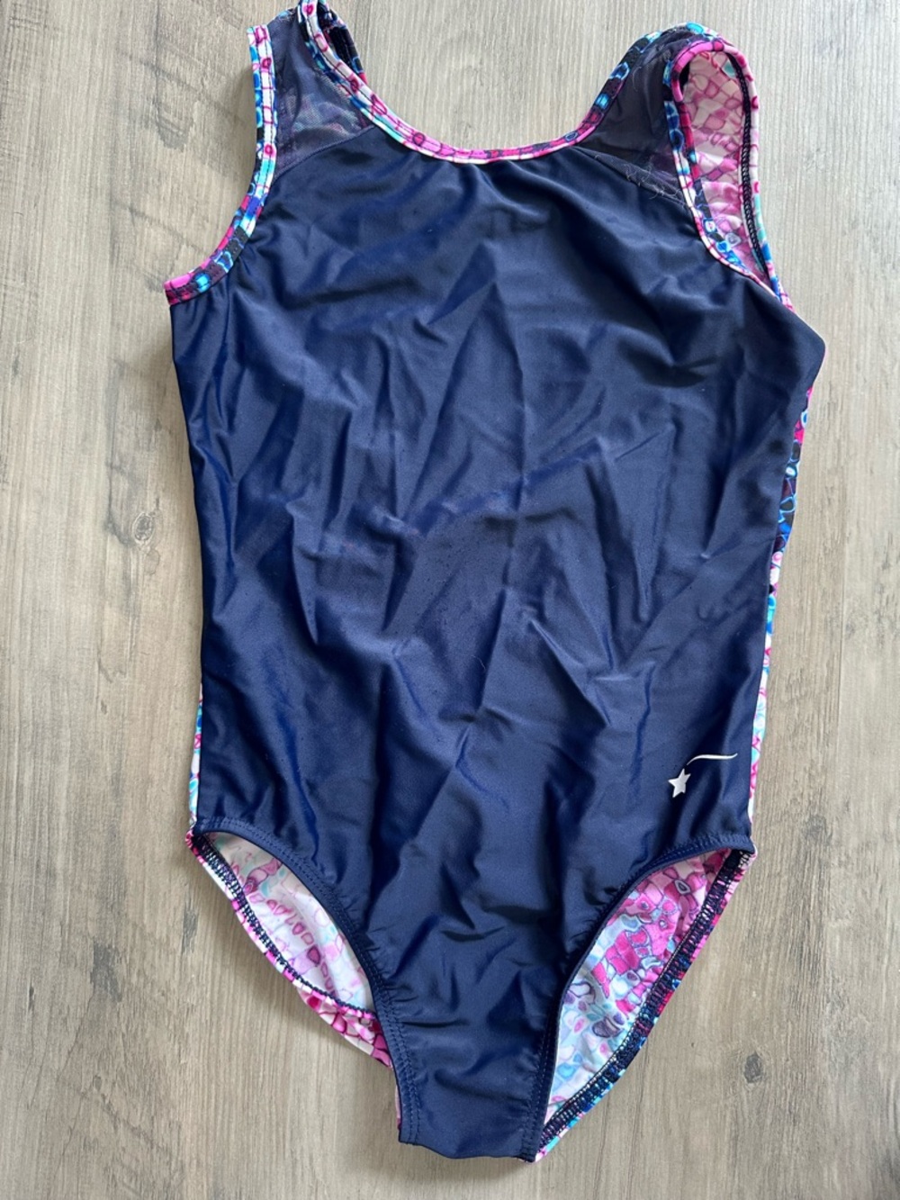 Navy Girls' Leotard Pink Trim by Destira